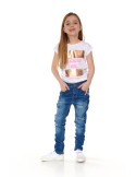 Mädchen-T-Shirt mit Aufschrift, weiß NDZ8194 – Online-Shop – Boutique